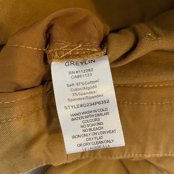 Anthropologie Greylin Size S Mustard Brown Wide Leg Pants Cropped - Picture 4 of 7